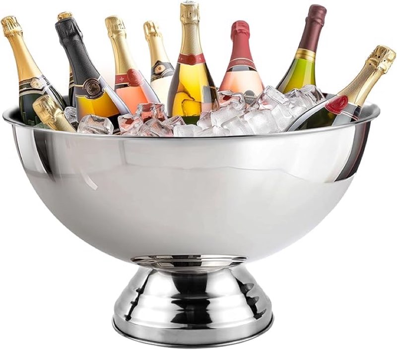 12l premium large size ice bucket, stainless steel champagne bucket for parties with great performance and sleek design