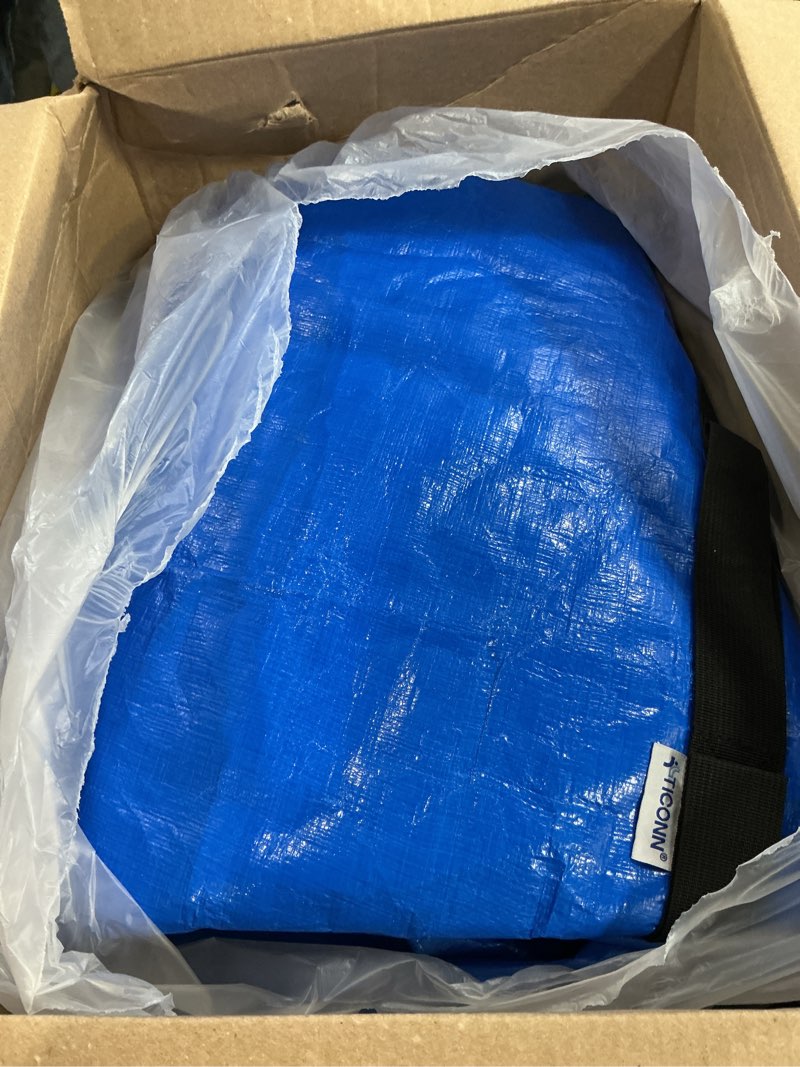 Condition photo showing As Is for ticonn mattress bags for moving, heavy duty queen mattress cover storage bag with full-around handle and adjustable buckles (blue, queen) blue queen