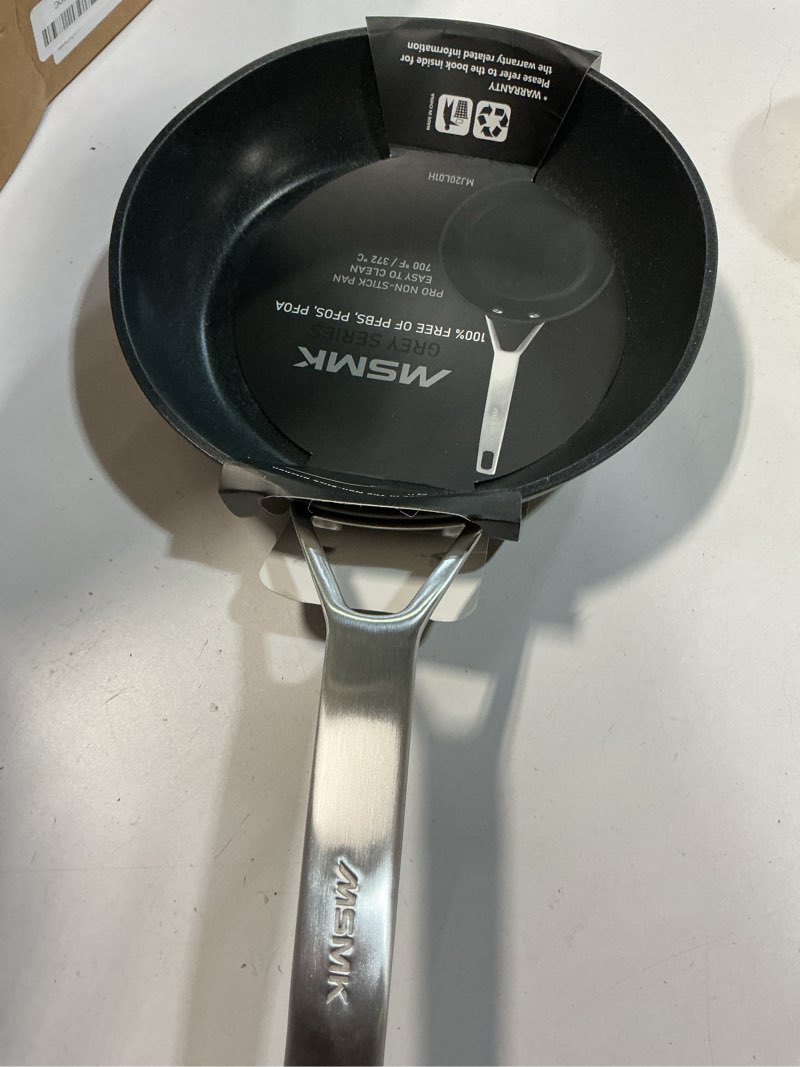 Condition photo showing Good Condition for MsMk Small Frying pan, 8-inch Nonstick Durable Egg Omelet Skillet with Stay-Cool Handle, Limestone Non Stick Coating From GRE, 4mm Stainless Steel Base Induction, Oven Safe, Dishwasher Safe