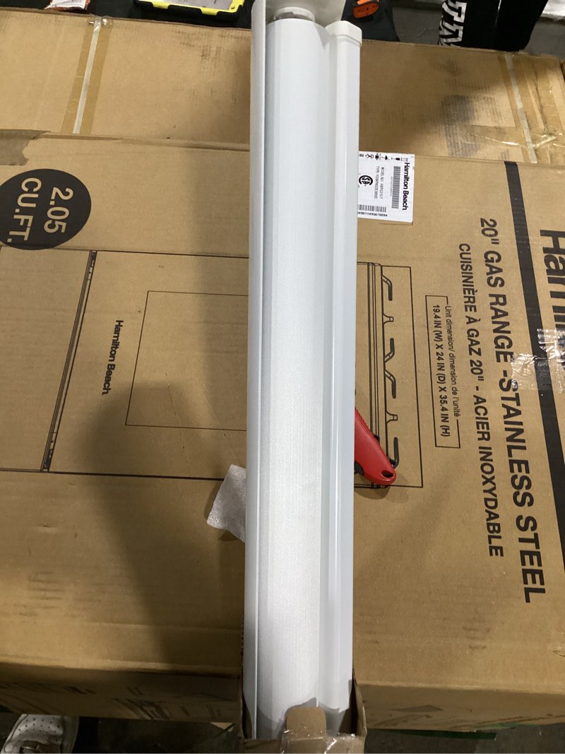 Condition photo showing item condition for ChrisDowa Cordless Zebra Blinds for Windows, Dual Layer Free-Stop Light Filtering Window Roller Shades, Pull Down Privacy Zebra Shades for Home, Office, Bedroom, Door (71" W x 72" H, White) 71"W x 72"H White