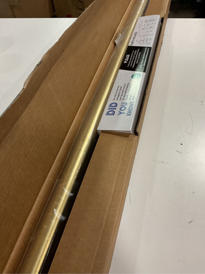 BlastHome® Luxury 4 ft Custom Curtain Rod – 1 1/4\" Large Diameter – Premium Brackets & Endcaps – Nonadjustable Rods Connect for a Seamless Look – Tuxedo Black Finish Tuxedo gold 4 foot