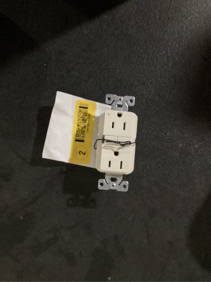 Condition photo showing As Is for similar to stock photo lutron claro 15 -amp 125-volt tamper resistant residential duplex outlet receptacles , clay