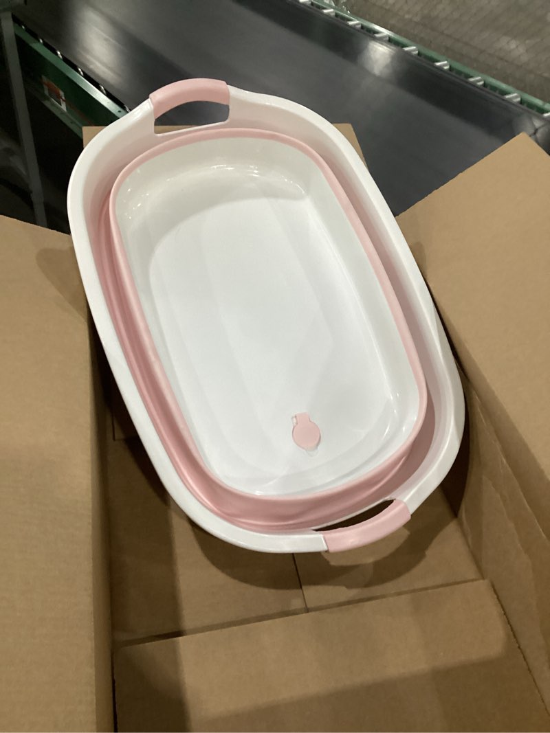 Condition photo showing New/Like New for Collapsible Dog Bath Tub for Small Dogs & Cats, Portable Puppy Bath Tub with Water Drain Plug, Space Saving Foldable Pet Bathtub for Indoor & Outdoor Use, Pink