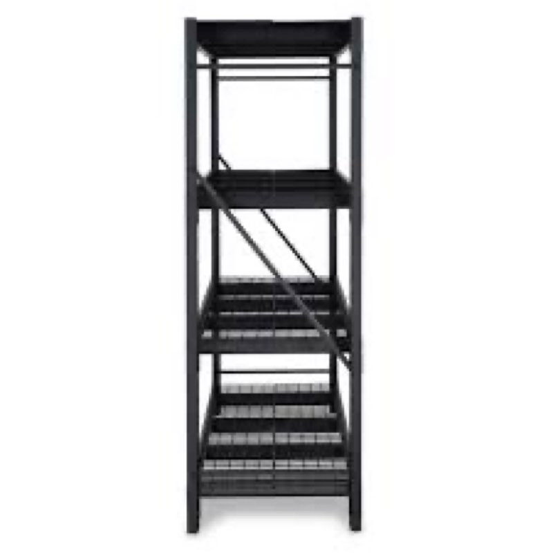 (Incomplete only box B)((missing box A and C))) Kobalt 84-in x 84-in 4-Tier Black Industrial Duty Customizable Shelf Collection