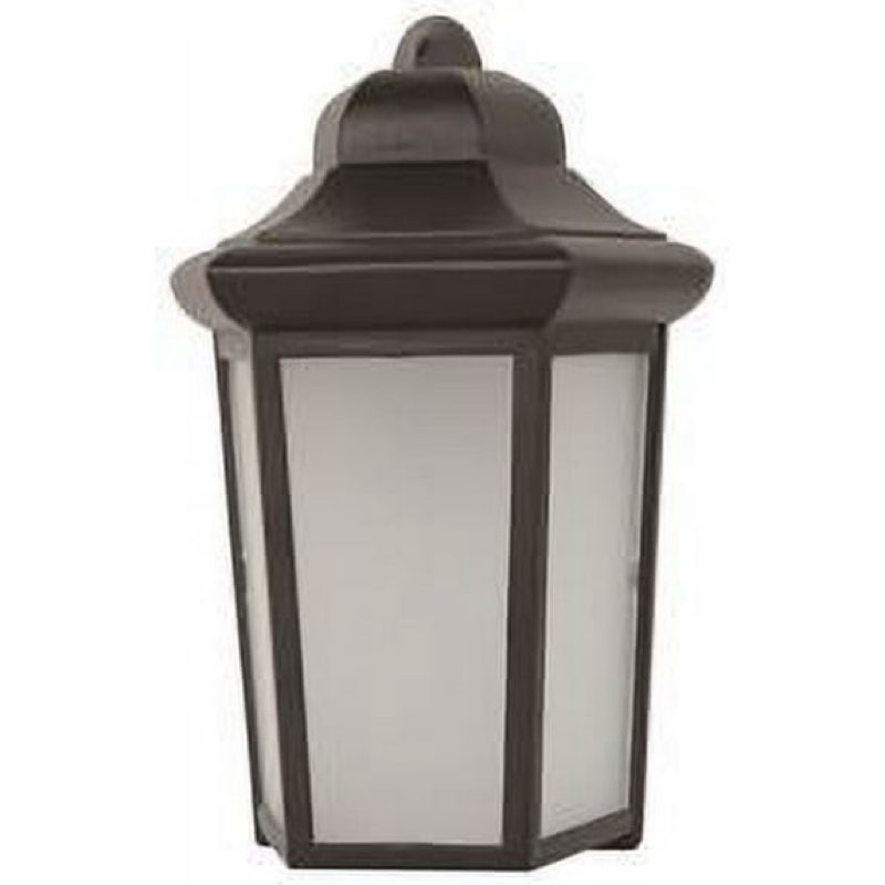 Led Outdoor Lantern With Photo Cell, Frosted Glass, 12-1/4 In, Black, Uses (1) 9-Watt Led Integrated Pa