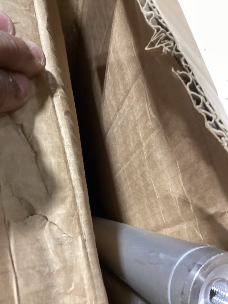 Condition photo showing As Is for Gsskny Pipe and Drape Backdrop Stand, 10x10ft Heavy Duty Backdrop Stand with Metal Base, Adjustable Height & Width, Silver Background Holder for Wedding Photography Birthday Party Baby Shower SLIVER 10*10FT