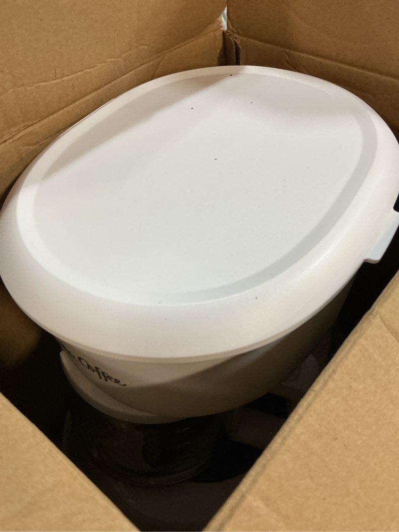 Condition photo showing As Is for mr. coffee 2134286 ® 5-cup mini brew switch coffee maker, white white 5-cup coffee maker