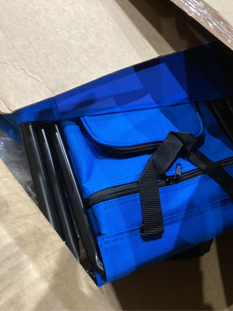 Condition photo showing Good Condition for jerify 2 pcs fishing chair with cooler bag multi-function foldable compact fishing stool hunting chair portable backrest stool with folding backpack for finishing camping hunting travel(blue)
