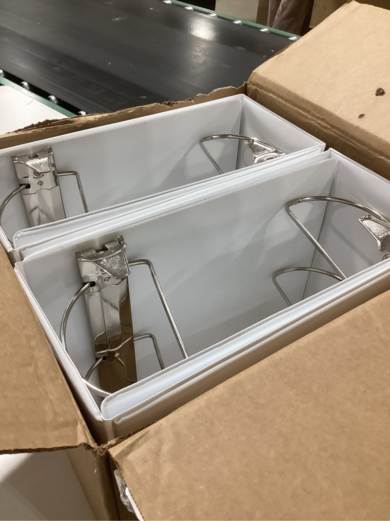 Condition photo showing Good Condition for 4 Pack of 6 Inch 3 Ring Binder with Locking Angle D Rings, Professional Heavy Duty Large Storage Binder with Pockets, Fits 8.5 x 11 Inch Sheets, Non-Stick Clear View Cover, Customizable, White