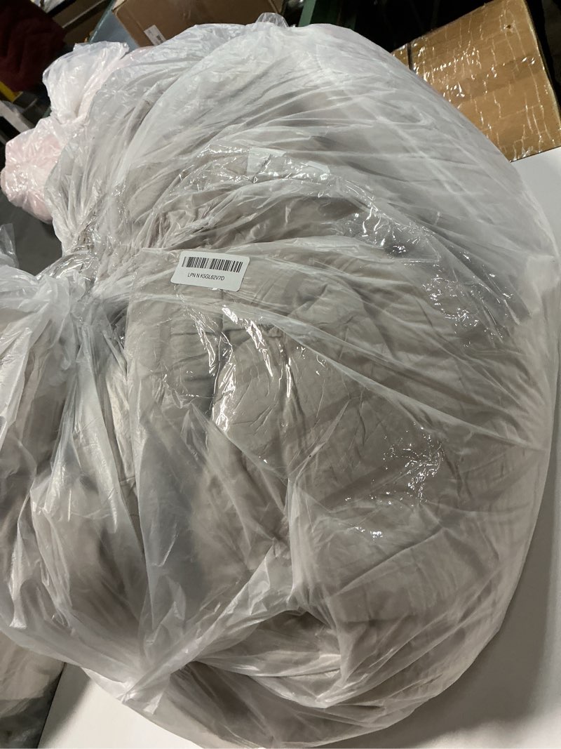Condition photo showing As Is for CozyLux King Size Comforter Set Oatmeal Seersucker 7 Pieces Bed in a Bag King Comforter Set with Sheets, Luxury Bedding Set with Down Alternative Comforter, Sheets, Pillowcases & Shams All Seasons Oatmeal King