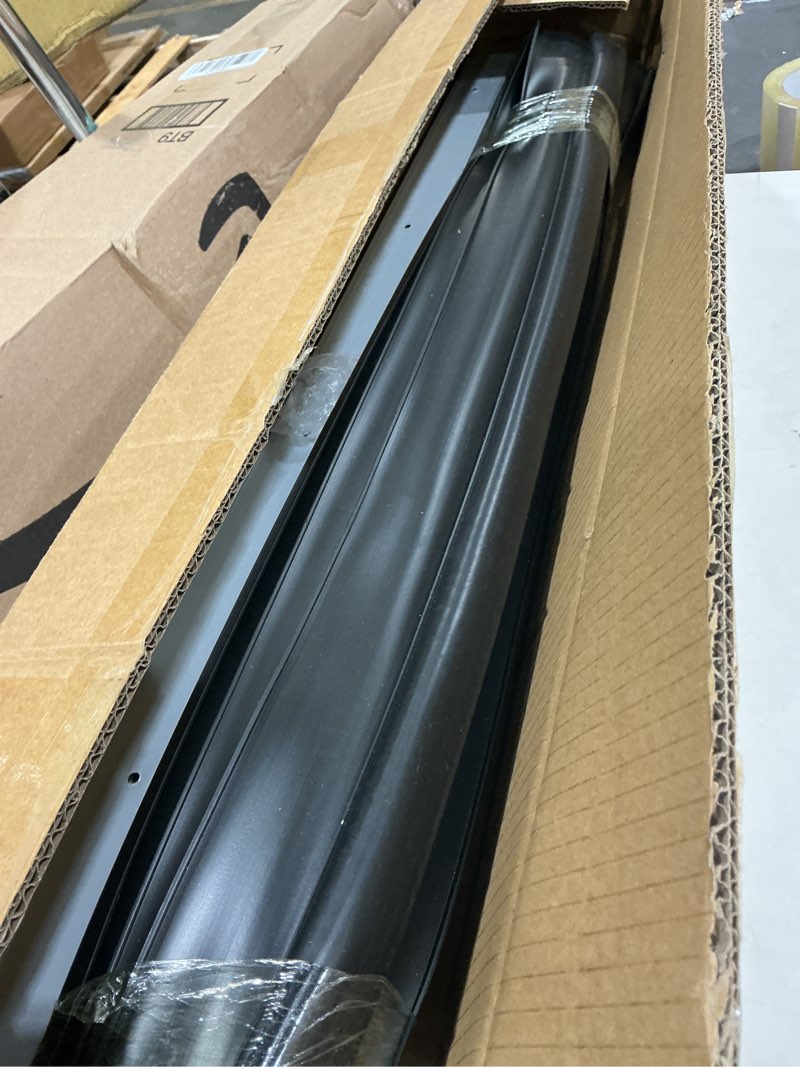 Condition photo showing As Is for jin&bao garage door bottom seal with pre-drilled aluminum track retainer base kit, heavy duty u+o ring combination weather stripping seals (16ft) 16 feet black-track kit