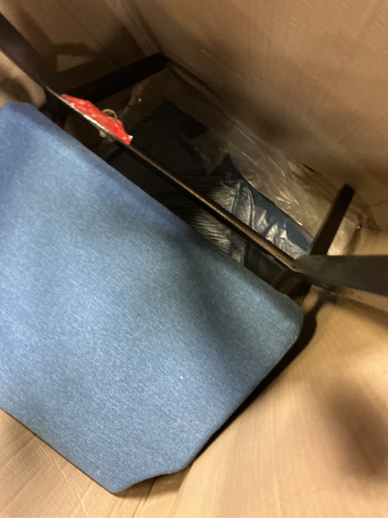 Condition photo showing Good Condition for flash furniture hercules series 18.5''w stacking church chair in blue fabric - gold vein frame blue fabric/gold vein frame set of 1