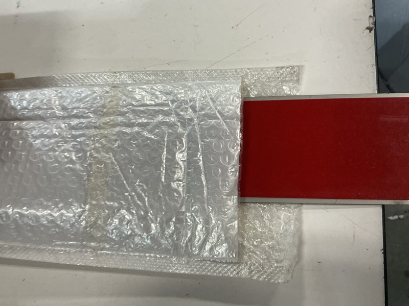 Condition photo showing Good Condition for 304 brushed stainless steel sheet gap filler, self-adhesive metal gap filler trim strip for wall oven/microwave combo/range/cooktop, 30" long, 3'' wide, 20ga thickness 3'' wide silver