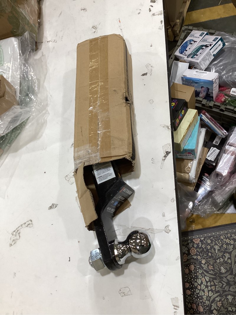 Condition photo showing Good Condition for METOWARE Trailer Hitch Ball Mount with 2 in Ball & Hitch Pin, Solid Steel Trailer Hitch Ball Fits 2 Inch Receiver, 6000lbs Capacity Ball Hitch , 2-Inch Drop, Black 2" Ball Hitch+ Hitch Pin 2" Ball Mount