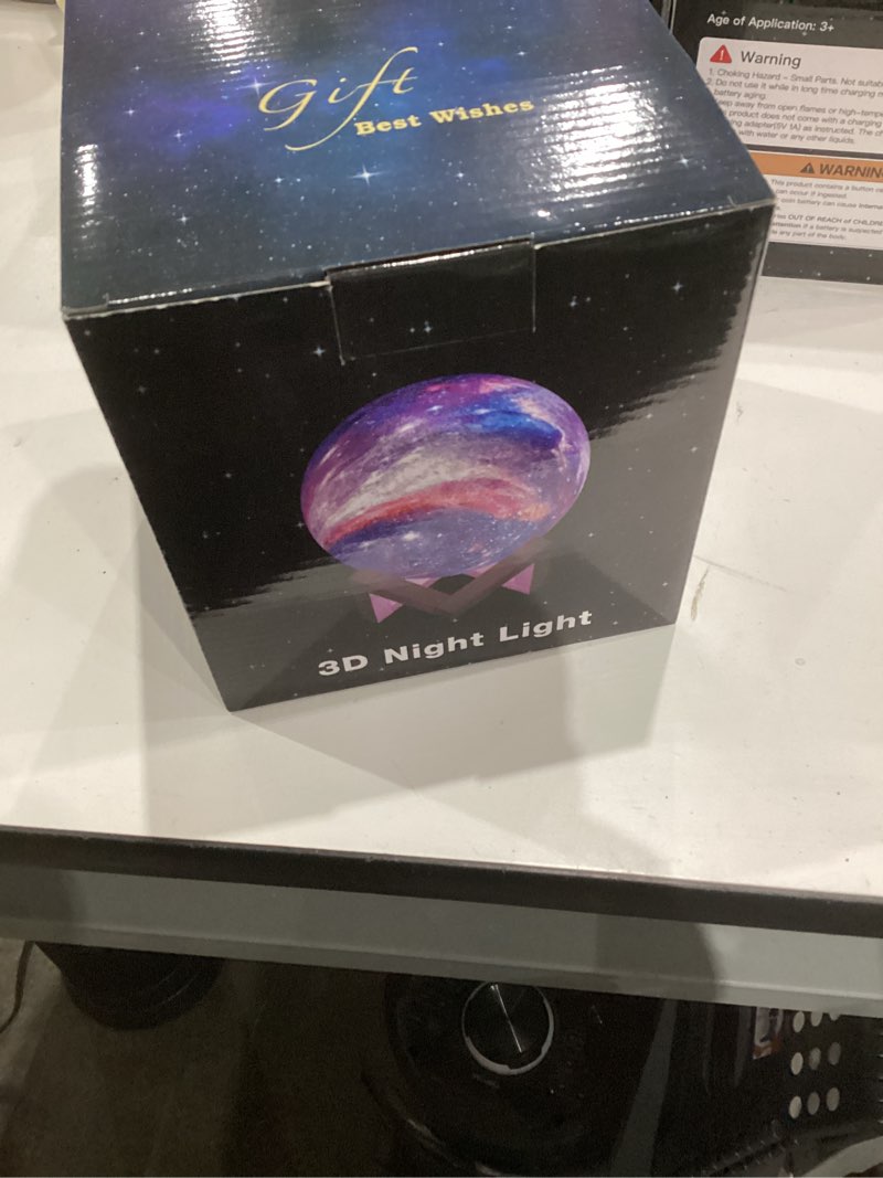 Condition photo showing New/Like New for BRIGHTWORLD Moon Lamp Galaxy Lamp 5.9 inch 16 Colors LED 3D Moon Light, Remote & Touch Control Moon Night Light Christmas Gifts for Girls Boys Kids Women Birthday Wooden Base