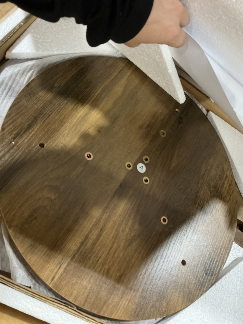 Condition photo showing Good Condition for vasagle maezo collection - small side table, round end table, nightstand with tapered legs, curved transitions, for small spaces, living room, bedroom, honey brown ulet237kb01s honey brown round