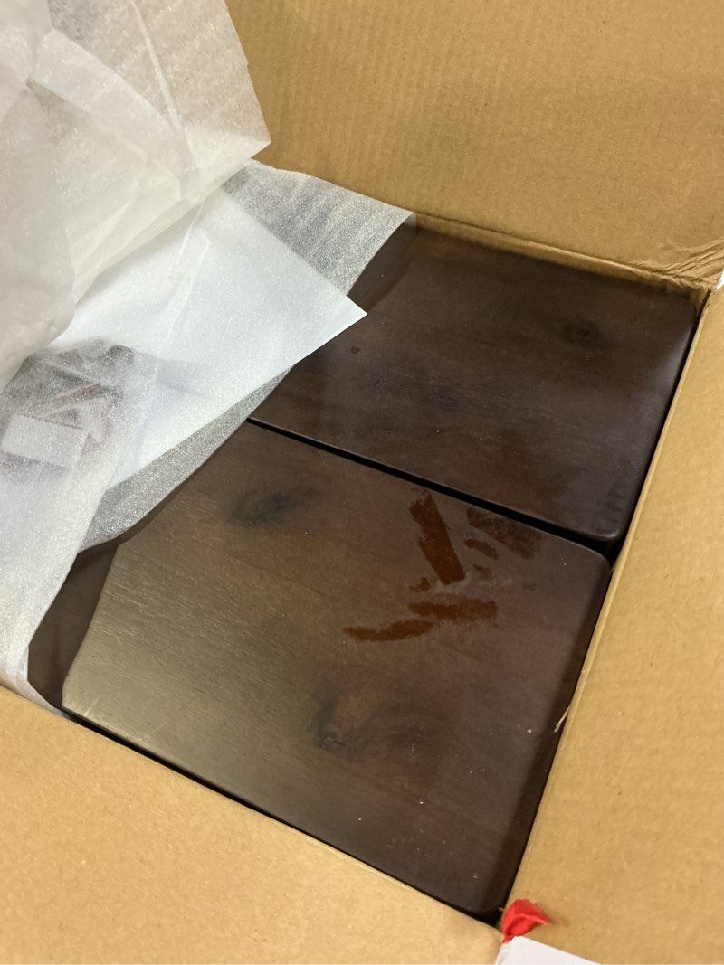 Condition photo showing Good Condition for Wooden Two Step Stool, Heavy Duty 2-Step Ladder for Adults & Kids, Supports up to 450lbs for Kitchen, Bathroom or Bedside Use (Walnut Finish)