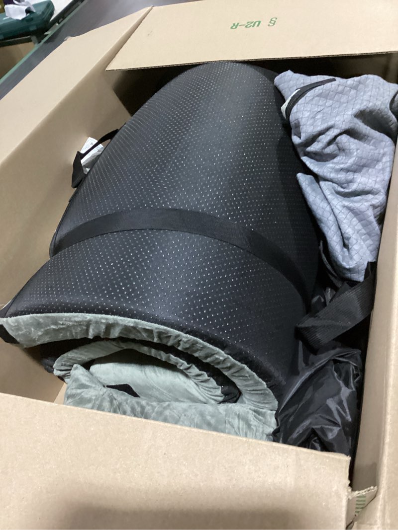 Condition photo showing Good Condition for cymula memory foam camping mattress pad,sleeping pad for camping,non-slip bottom floor cot car mattress bed with retaining portable roll up mattress pad mat for travel truck guest bed tent black small cot:63*25*3