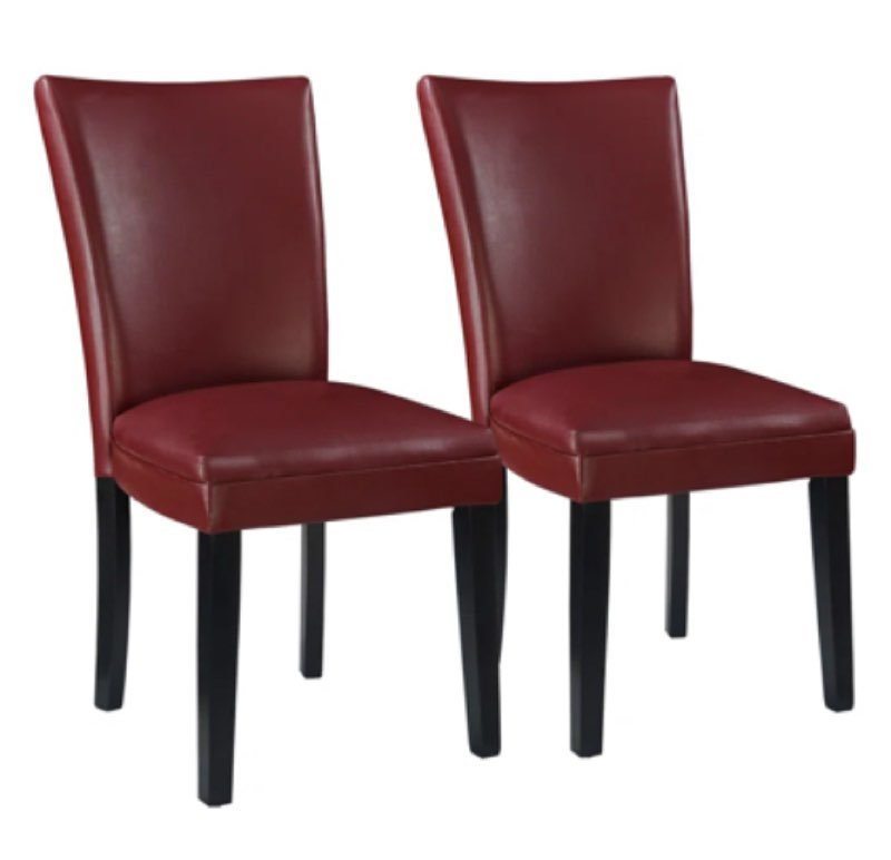Faux Leather Upholstered Parsons Dining Chairs (Set Of 2 )