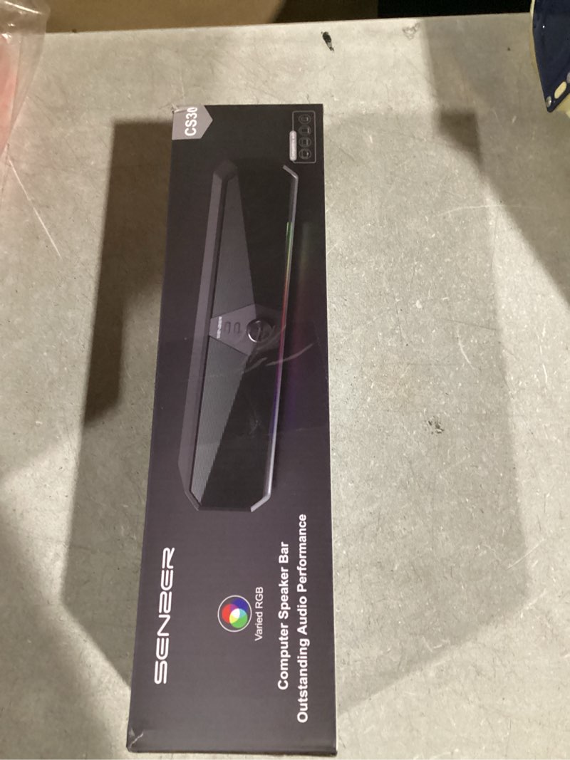 Condition photo showing Good Condition for SENZER CS30 Bluetooth Computer Speakers for Desktop, USB Plug & Play PC Speakers with Dynamic LED Light, Stereo Sound Soundbar for Desktop Laptop Monitor (USB-C Adapter Included) Black