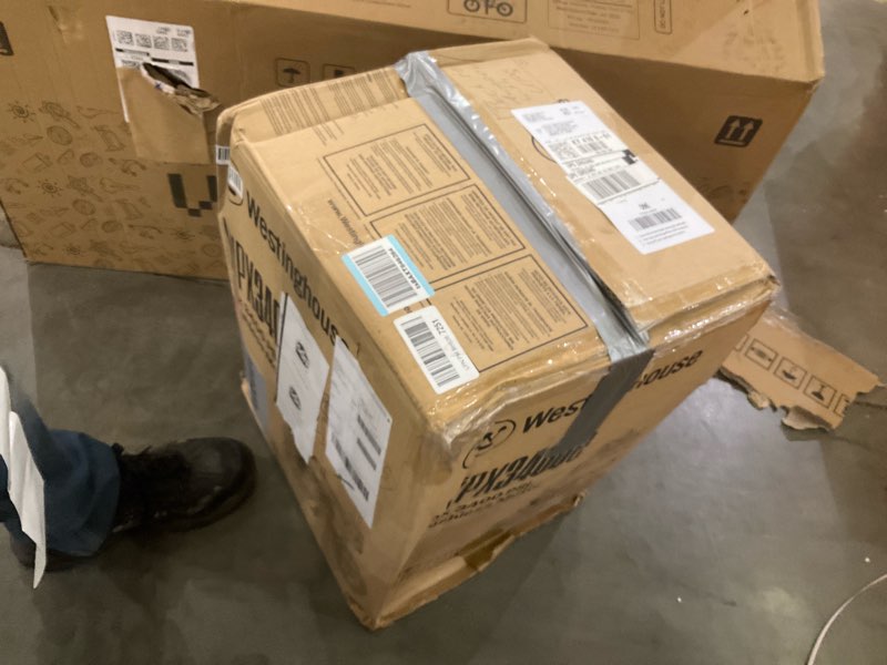 Condition photo showing As Is for Westinghouse WPX3400e Electric Pressure Washer, 3400 Max PSI and 2.0 Max GPM, Brushless Motor, Onboard Soap Tank, Spray Gun and Wand, 5 Nozzle Set, for Cars/Fences/Driveways/Homes/Patios/Furniture