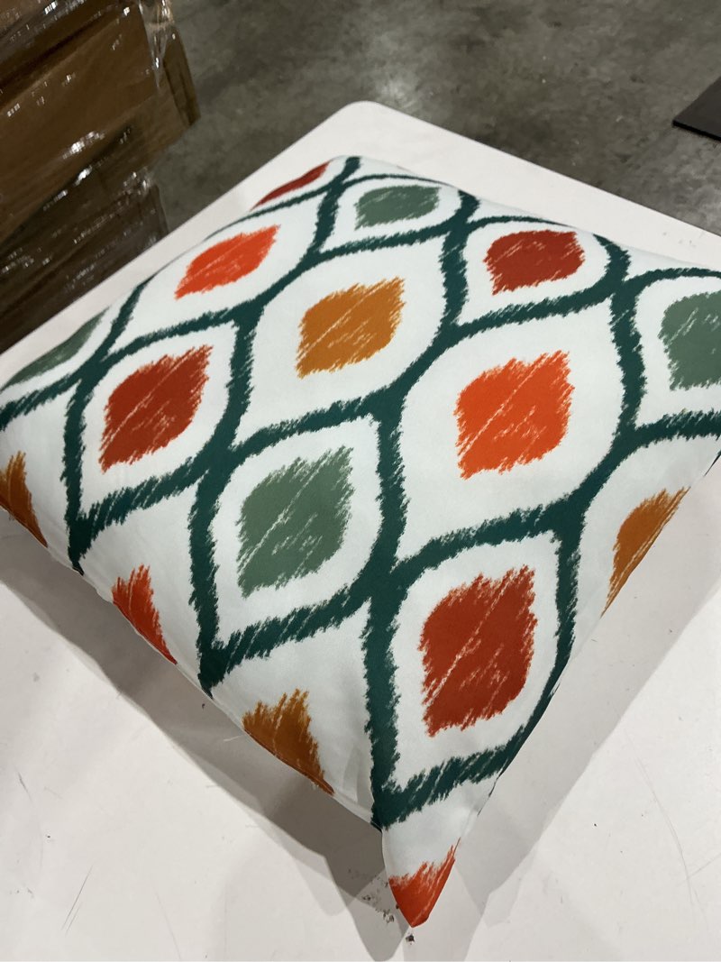 Condition photo showing Good Condition for americanflat 20x20 throw pillow with sewn-in insert - all-in-one decorative pillows - no cover needed - soft and durable cushion for bed or sofa - polyester - deep teal, orange, yellow and white