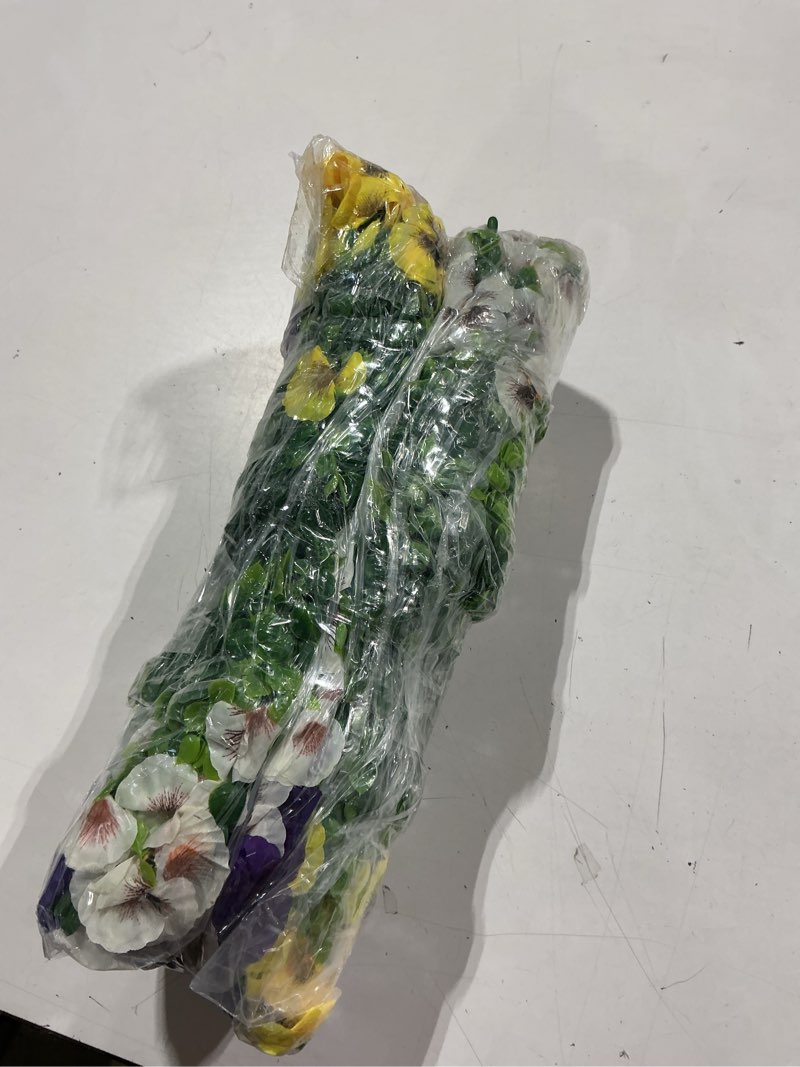 Condition photo showing Good Condition for fanfantoey artificial flowers for outdoors,uv resistant fake flowers silk pansy for outside porch yard patio home decor yellow white purple 20