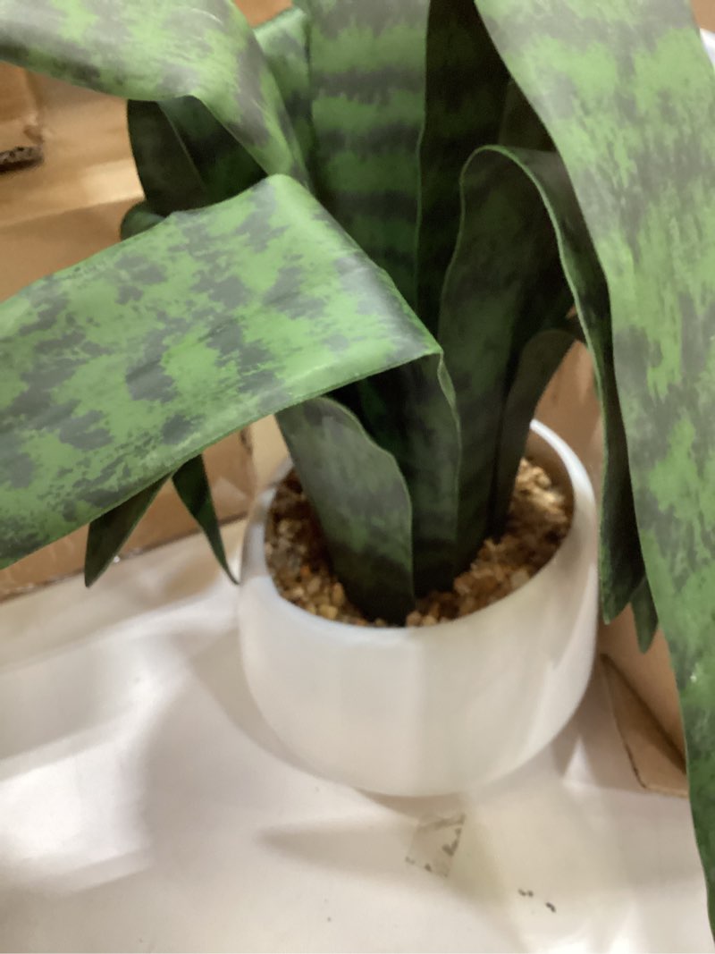 Condition photo showing Good Condition for beebel artificial snake plant 22 inch fake sansevieria fake agave potted plants plastic greenery for home garden office store decoration 12 leaves (green)