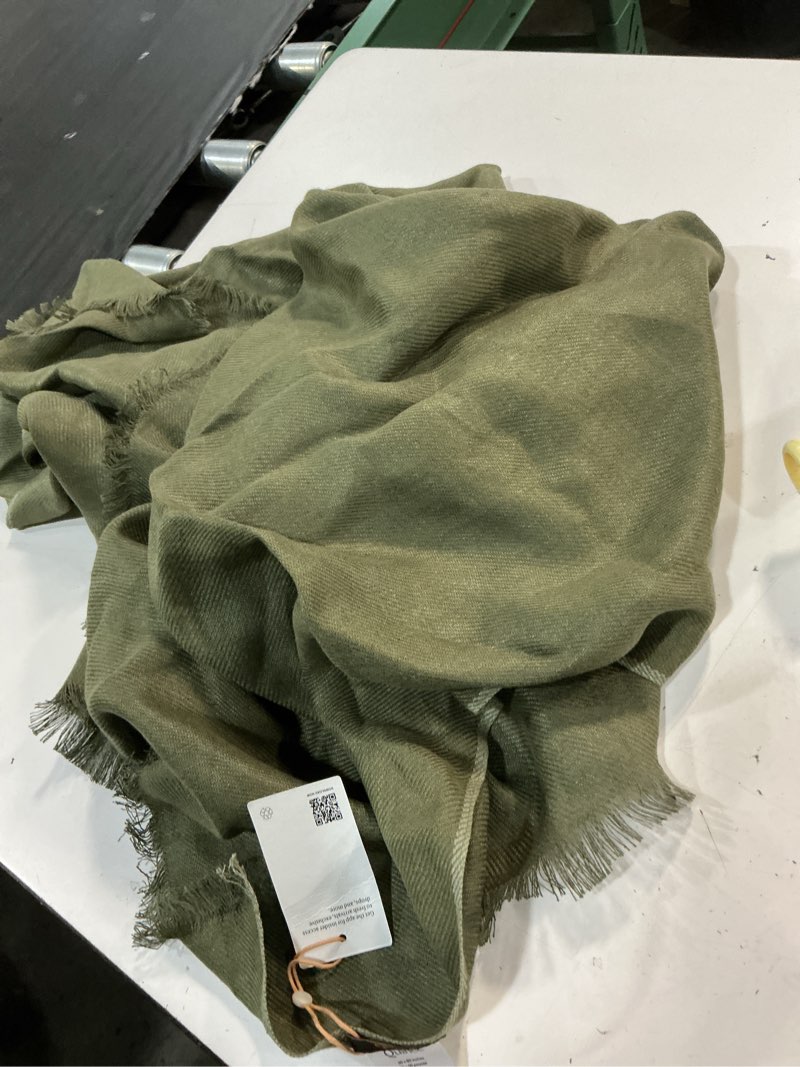 Condition photo showing As Is for (product similar) italian cotton herringbone throw washed olive 50x60 in