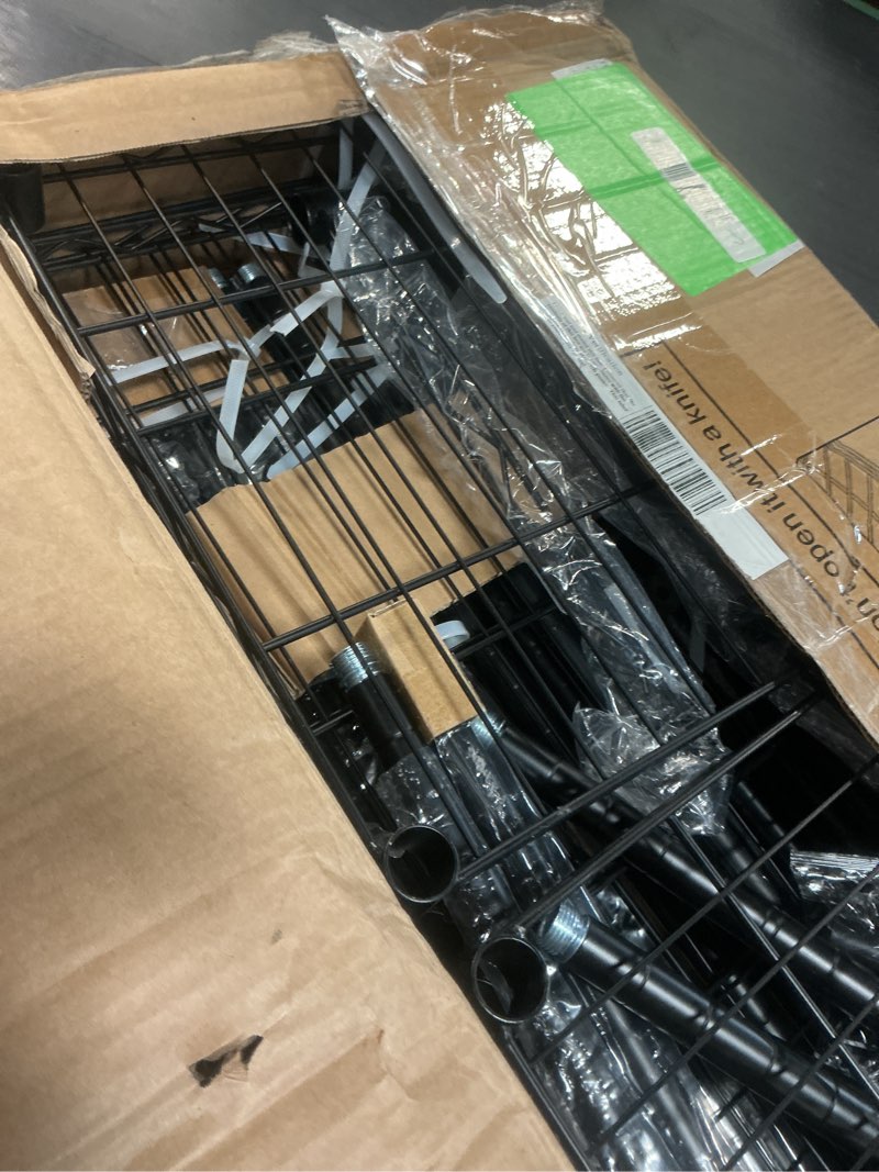 Condition photo showing Good Condition for Ulif E10 Clothes Rack?With Stretchable Hanger Rod?Freestanding Clothing Racks for Hanging Clothes?Adjustable Closet Organizer System?Portable Garment Rack 73-97"W x 15" D x 72" H?Max Load 800LBS?Black