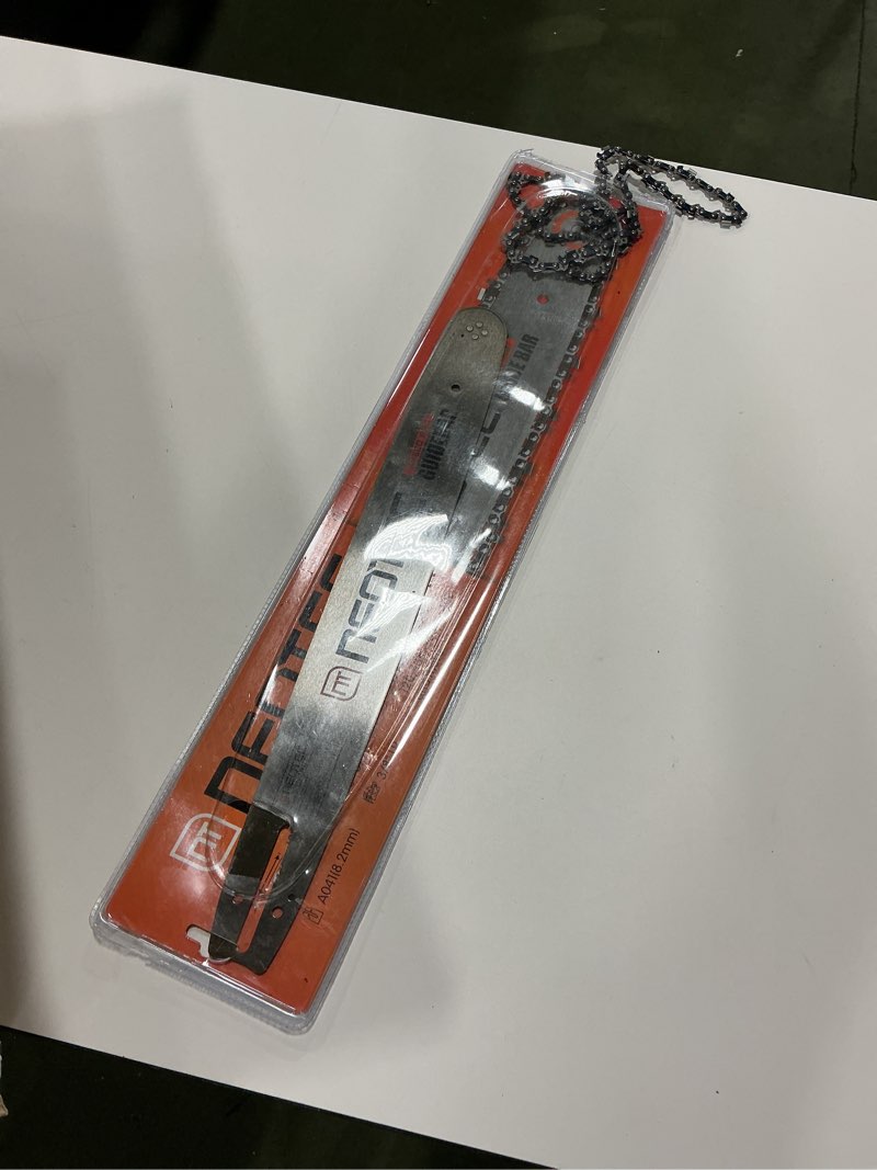 Condition photo showing As Is for 18 inch Replacement Guide Bar 39272 and Chainsaw Chain Combo- 3/8" LP Pitch, .050" Gauge, 62 Drive Links Fits for Poulan Kobalt Echo Ego Greenworks (1 Chain+ 1 Bar) 18" .050" 3/8" LP 62 DL-1 Bar+1 Chain