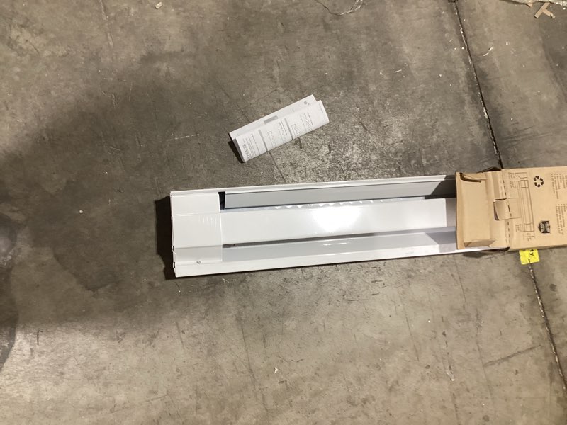 Condition photo showing As Is for 96 In. 2,000/2,500-Watt 240-Volt Electric Baseboard Heater In White