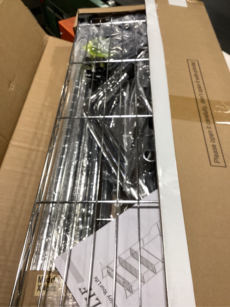 Condition photo showing Good Condition for ulif u11 over washer and dryer shelves, 3 tiers laundry room storage and organizer standing shelf, metal freestanding clothes drying rack, 33.9" w x 19.7" d x 77.6" h, chrome chrome u11 regular