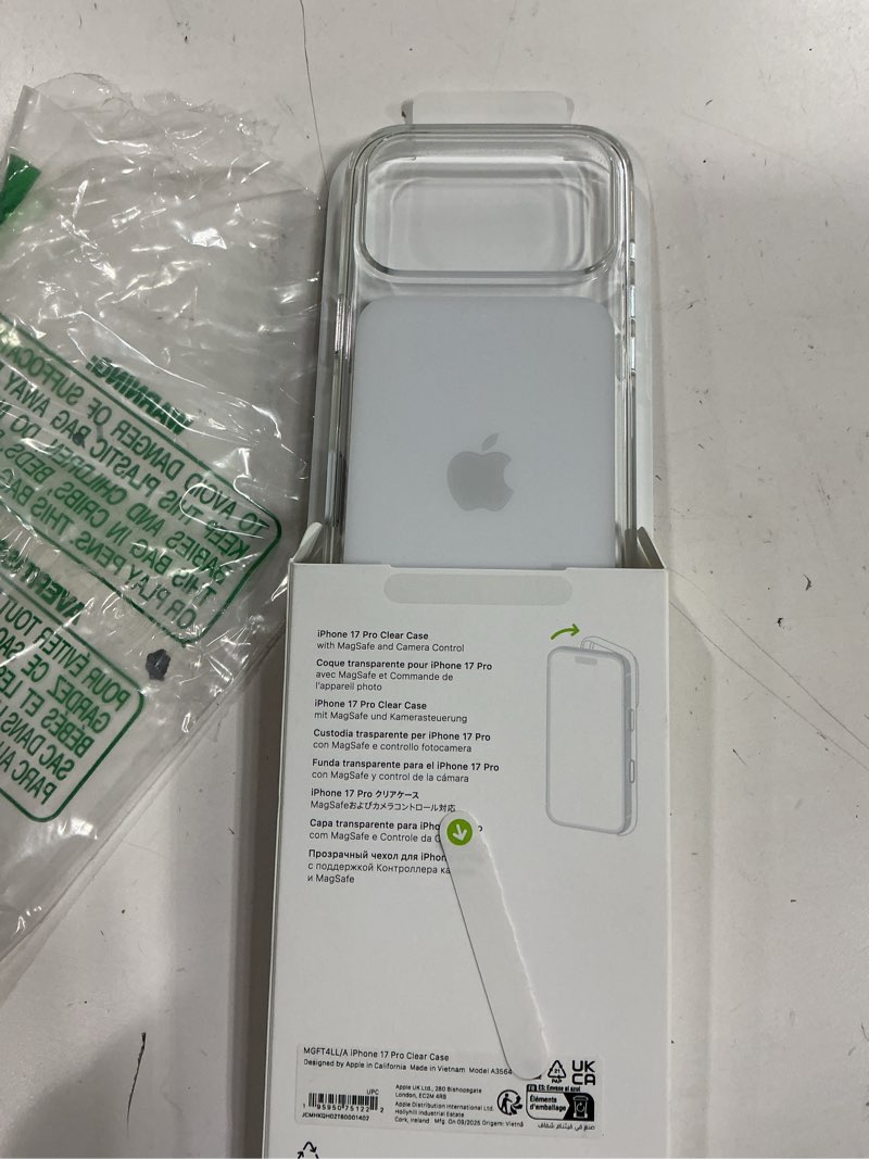 Condition photo showing New/Like New for apple iphone 17 pro clear case with magsafe magsafe and camera control: lightweight phone case, wireless charging compatible, smooth glossy finish iphone 17 pro clear clear