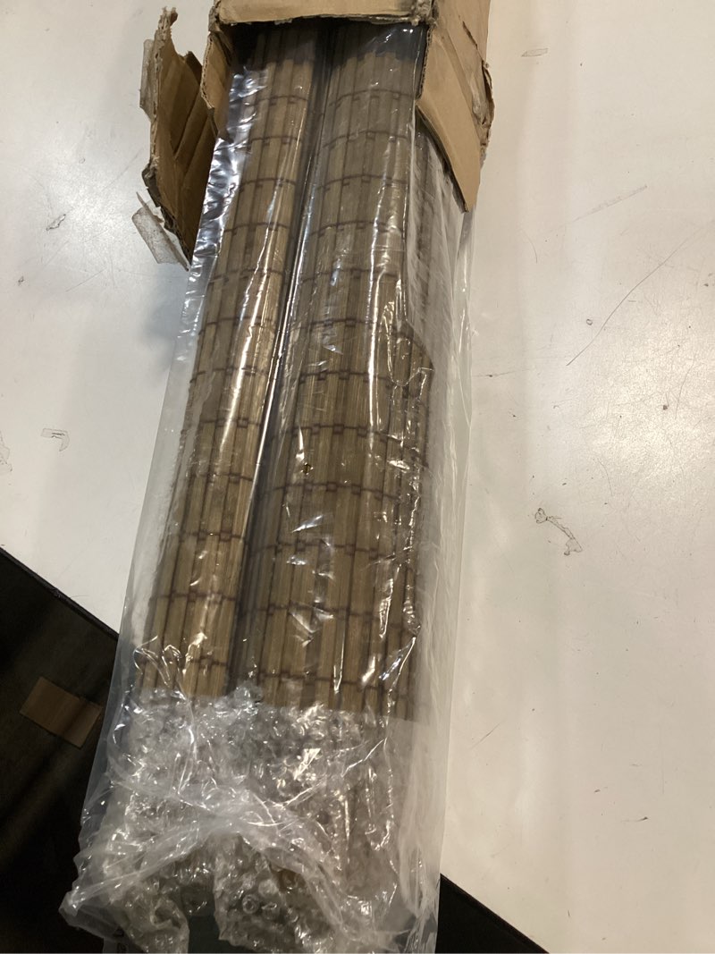 Condition photo showing Good Condition for LazBlinds Cordless Bamboo Blinds, Bamboo Roll Up Shades for Windows, Privacy Hanging Window Blinds, Shades for Patio Indoor/Outdoor Porch, 40" W x 64" H, Highfield Teak Dp-highfield Teak 40" W x 64" H