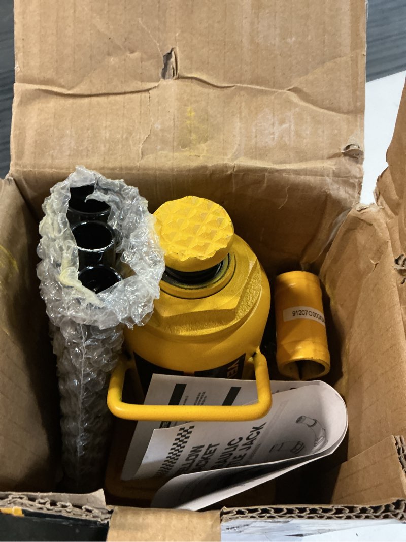 Condition photo showing Good Condition for yellow jacket 12 ton low profile bottle jack, welded hydraulic stubby jack(24,000 lbs)