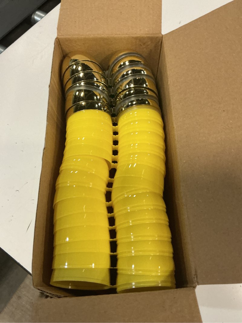 Condition photo showing New/Like New for 100 pack easter eggs bulk include 6 surprise golden eggs, 2.4 inch colorful fillable plastic easter egg empty for easter hunt party favors, easter basket stuffers fillers, classroom prize supplies