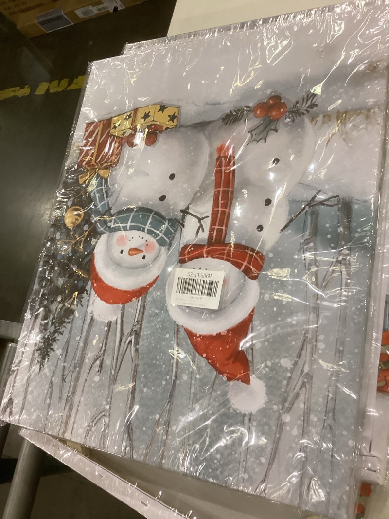 Condition photo showing New/Like New for Christmas Wall Art Snowman Decor: Winter Picture Wall Decor Cute Snowman Paintings Christmas Canvas Art Prints Xmas Holiday Wall Decorations Hangings Posters Indoor Home Decor 12"x15" Snowmen 12"L x 15"W