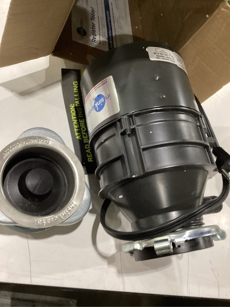 Condition photo showing Good Condition for insinkerator garbage disposal, badger 1, standard series, 1/3 hp continuous feed, black, waterborne grey enamel