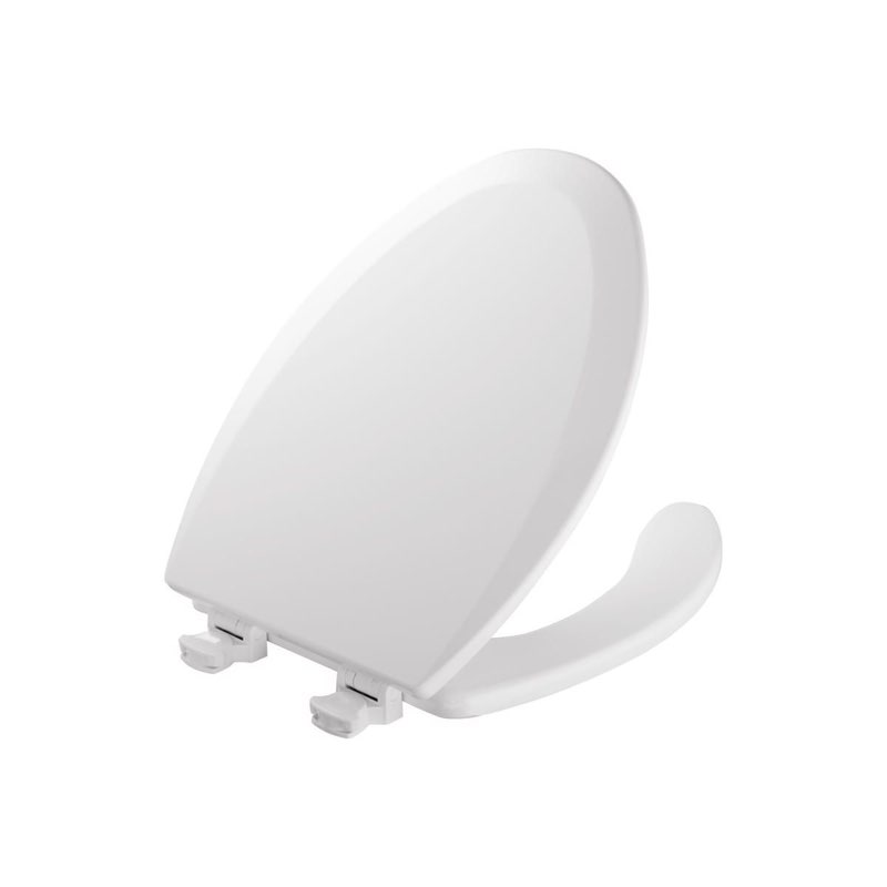 Mayfair by Bemis Elongated White Enameled Wood Toilet Seat