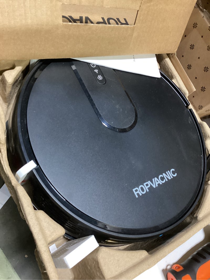 Condition photo showing As Is for ropvacnic robot vacuum cleaner robot vacuum and mop combo with 5200pa suction, personalized cleaning adjustments, self-charging robotic vacuum cleaner, advanced obstacle avoidance