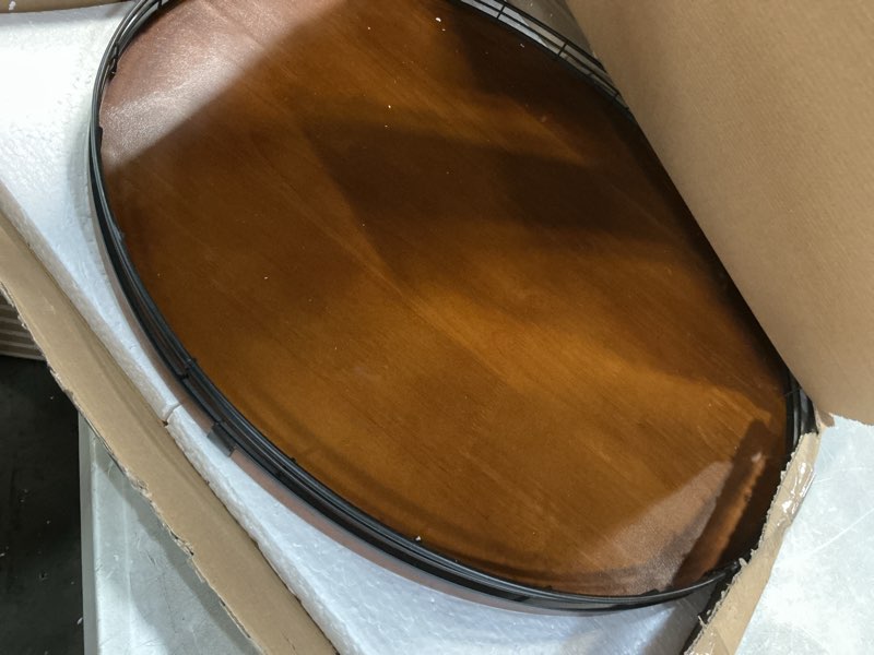 Condition photo showing Good Condition for Farmhouse Oak 21" Lazy Susan Turntable Organizer for Cabinet, Round Wooden Lazy Susan Organization and Storage for Dining Table, Pantry, Kitchen, Countertop, Cupboard,Home Decor, Walnut (21) Walnut 21