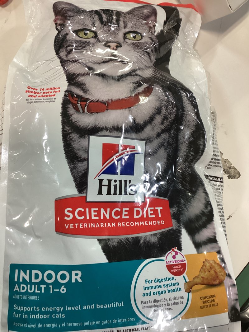 Condition photo showing As Is for (BB 4 2027) Hill's Science Diet Indoor, Adult 1-6, Easy Litter Box Cleanup, Dry Cat Food, Chicken Recipe, 7 lb Bag