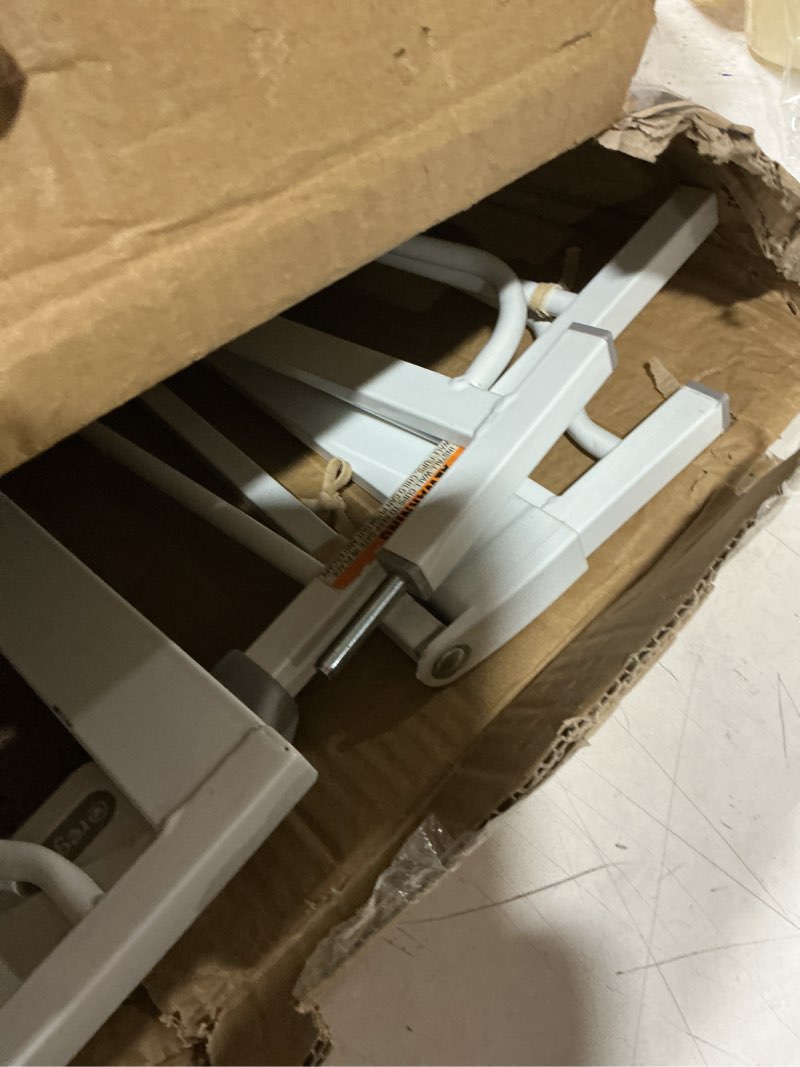 Condition photo showing As Is for regalo safety 36" extra tall baby gate for doorways & bottom of stairs, pressure mounted walk through gate for babies, toddlers & pets, tested & safe for 30 years, american designed, american owned white 29-36.5"w x 36"h