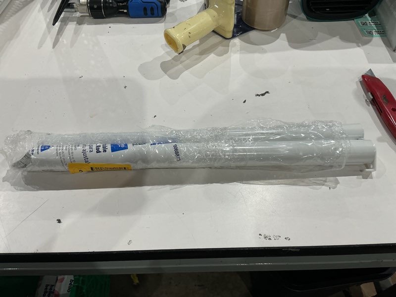 Condition photo showing As Is for project source closet rod 30-in l x 1.25-in h extendable white metal closet rod with hardware