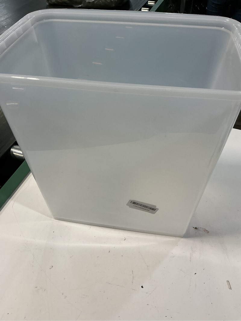 Condition photo showing As Is for iris usa 30 lbs & 11 lbs combo airtight dog food storage container, stackable treat box, 2-cup scoop, wheels, keep fresh, easy mobility, silver