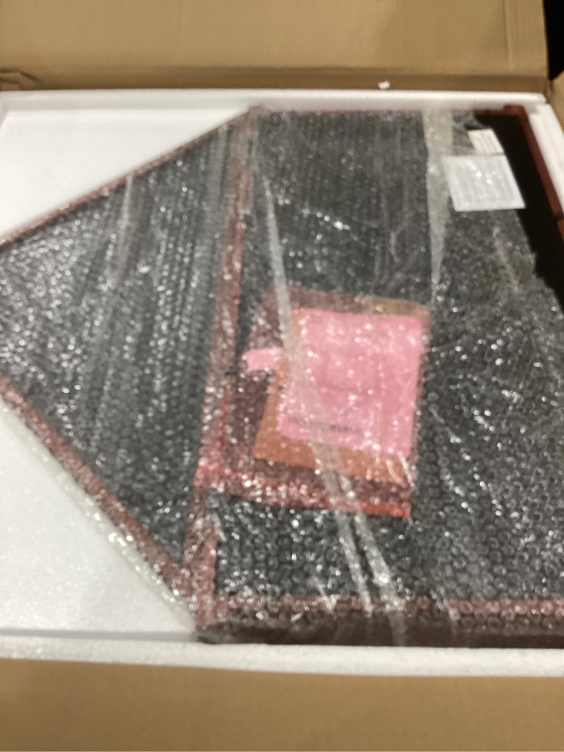 Condition photo showing Good Condition for HBCY Creations Flag Display Case with Certificate Holder for 5' x 9.5' American Veteran Burial Flag, Solid Wood with Glass Front with Wall Mount or Standing Display, Cherry Finish Cherry Finish 9.5'x5' flag case + certificate