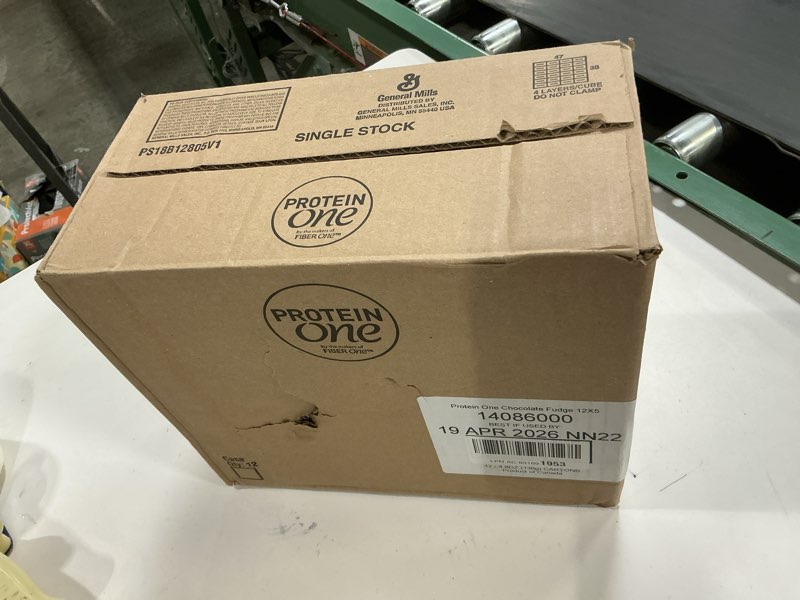 Condition photo showing New/Like New for  Best if used by: 19 Apr 2026 Protein One 90 Calorie Protein Bars, Chocolate Fudge, Keto Friendly, 5 Ct, 4.8 oz (Pack of 12)