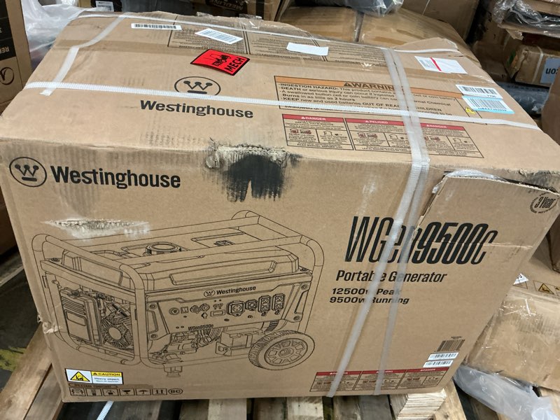Condition photo showing New/Like New for westinghouse 12500 peak watt home backup portable generator, remote electric start with auto choke, transfer switch ready, gas powered, co sensor 12500 watts - gas only