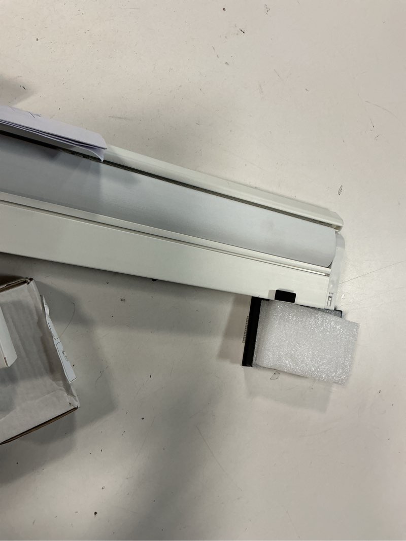 Condition photo showing As Is for Smart Motorized Blinds with Remote, Cordless No-Drill Automatic Roller Shades, Blackout Electric Blind for Windows, White, 30.5 x 72 30.5"W x 72"H White